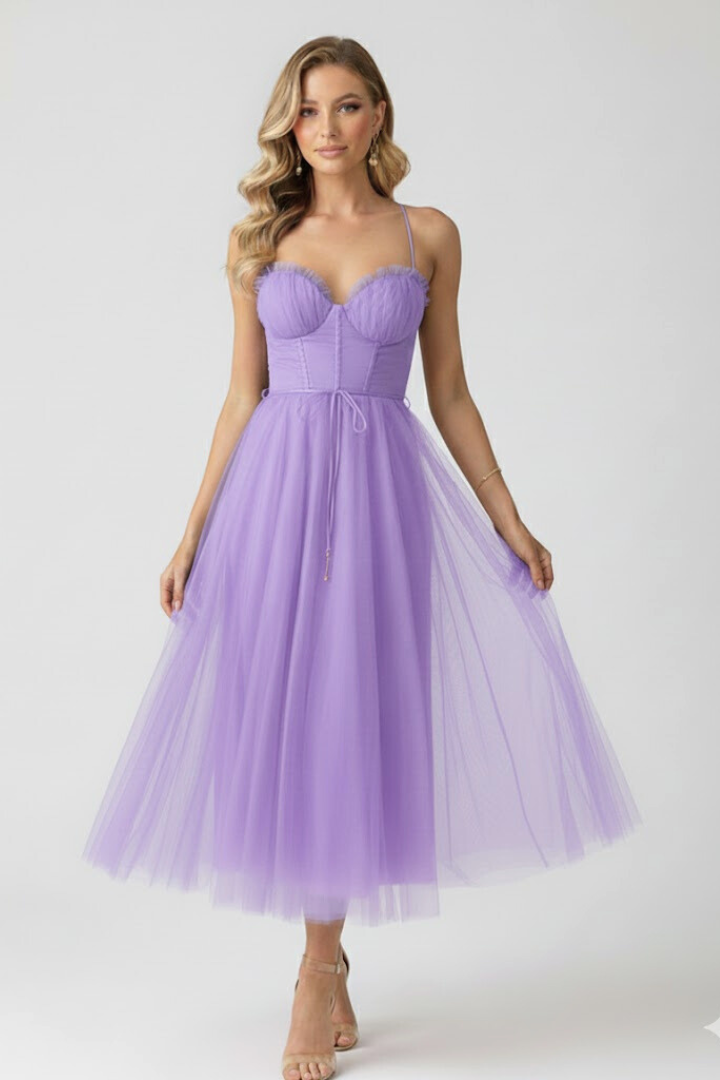 Women’s Tulle Dress with Sweetheart Neck