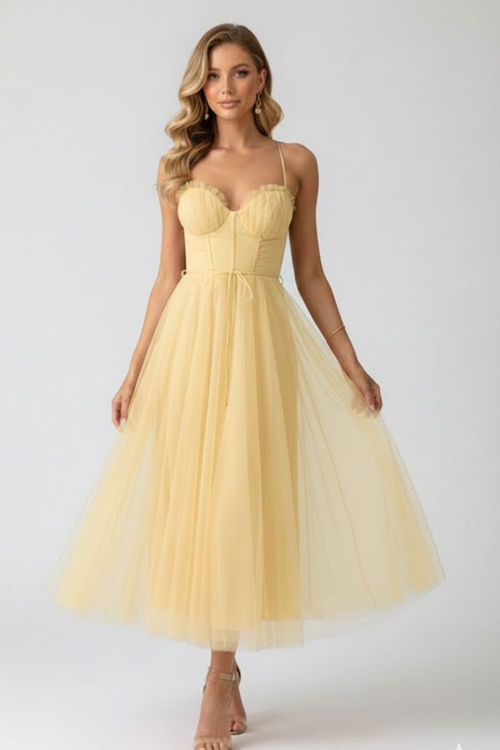 Women’s Tulle Dress with Sweetheart Neck