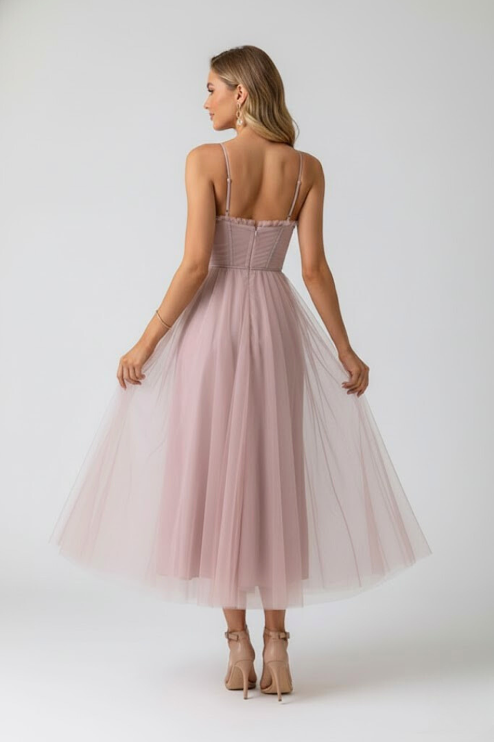 Women’s Tulle Dress with Sweetheart Neck