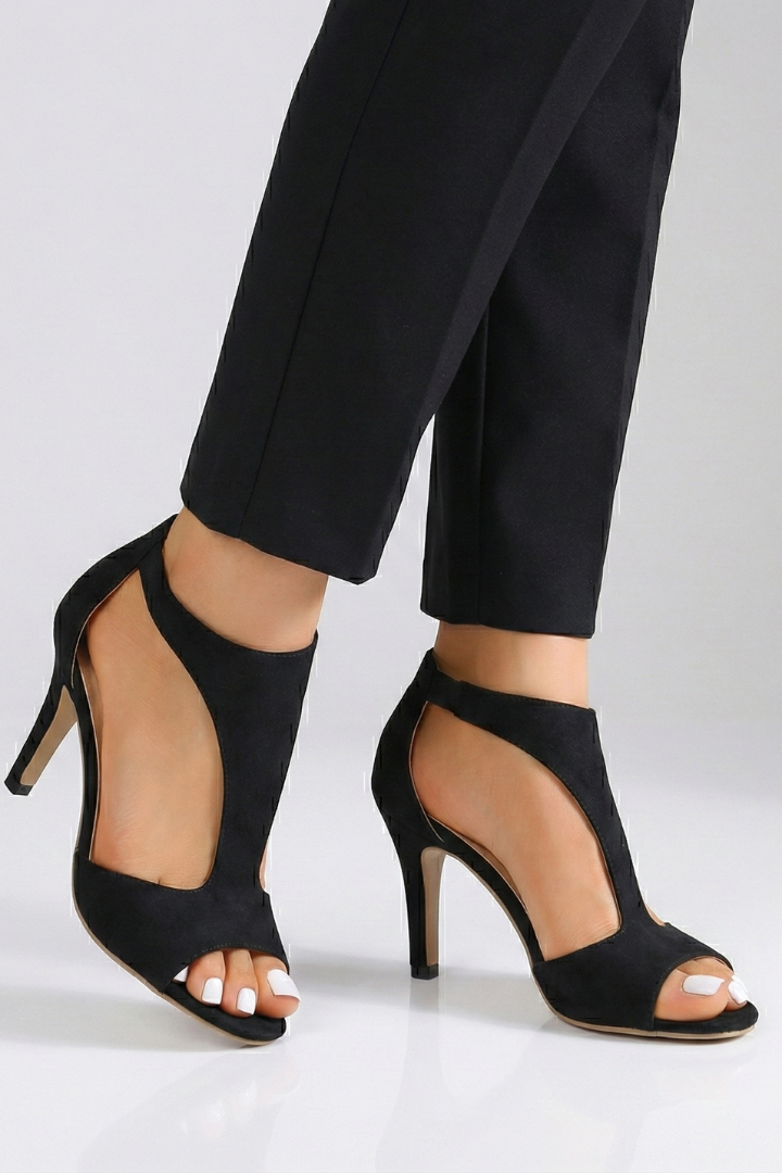 Women’s Open-Toe Heels with Cut-Out Upper and High Heel