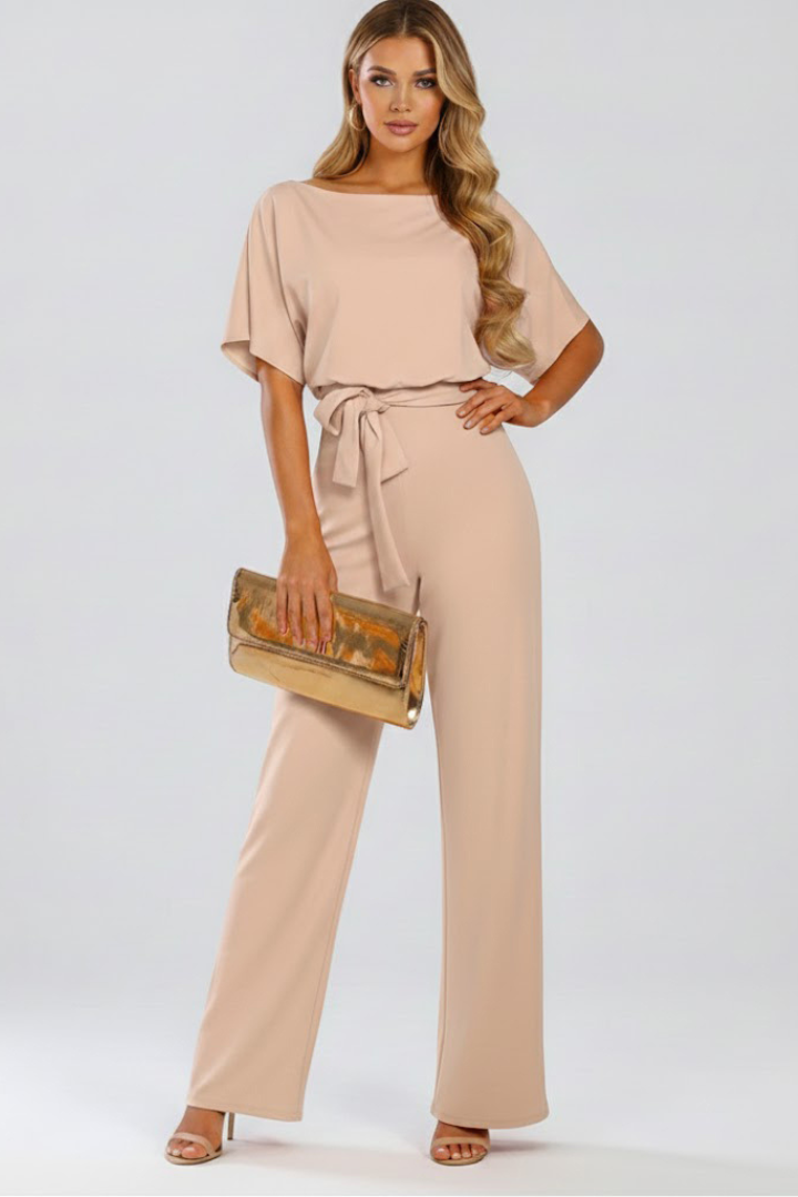 Women’s Jumpsuit with Belt and Wide Legs