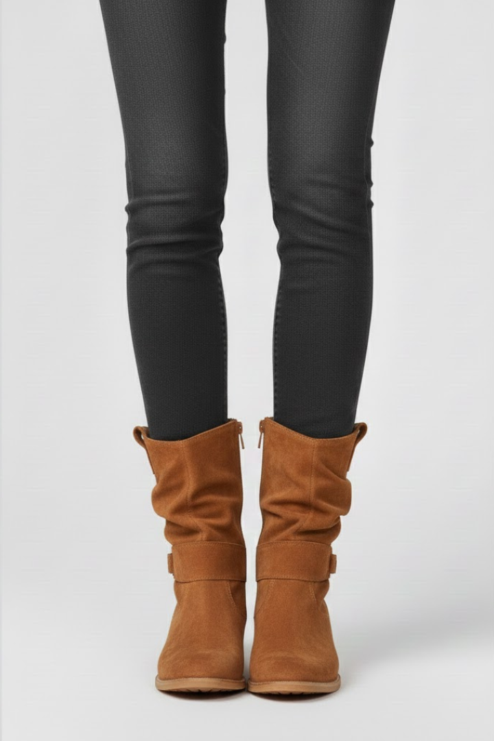 Women’s Zip-Up Boots with Grip Sole