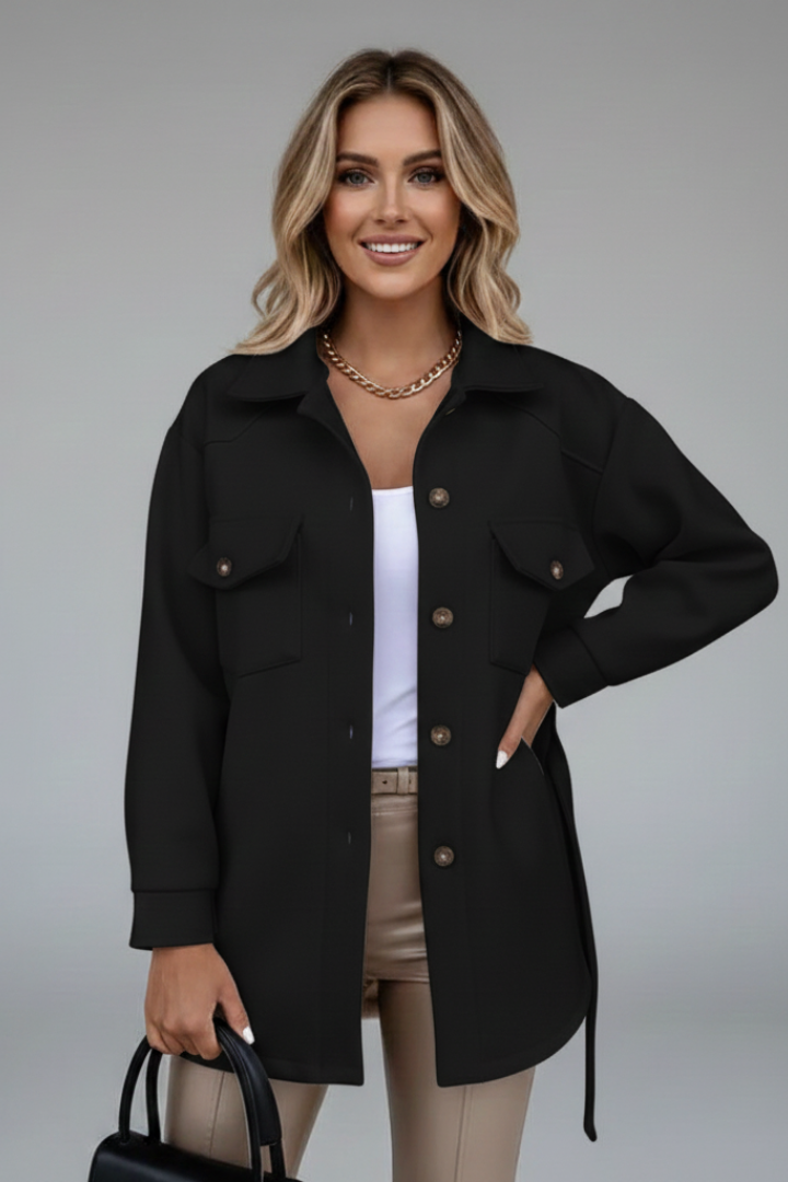 Women Jacket with Buttons and Chest Pockets
