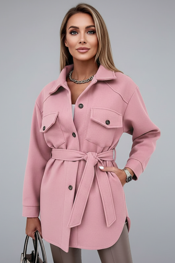 Women Jacket with Buttons and Chest Pockets