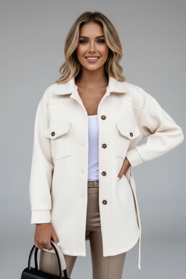 Women Jacket with Buttons and Chest Pockets
