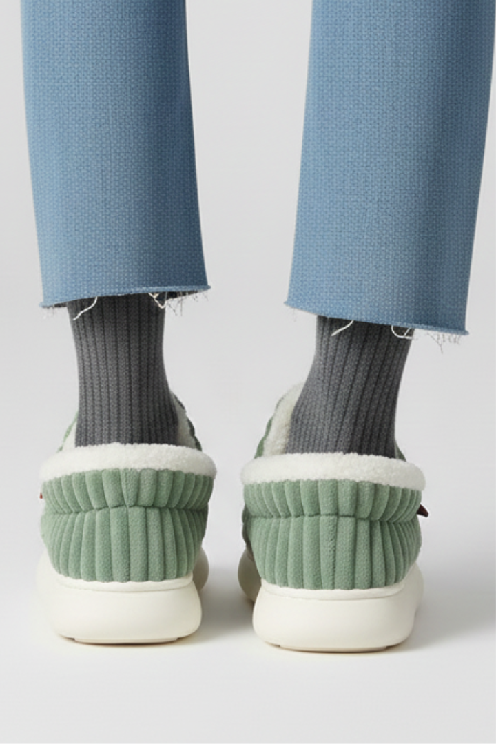 Women Slippers with Ribbed Upper and Inner Lining