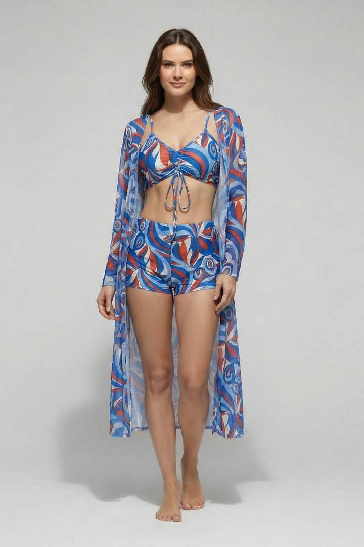 Women’s Bikini Set with Cover-Up and V Neck