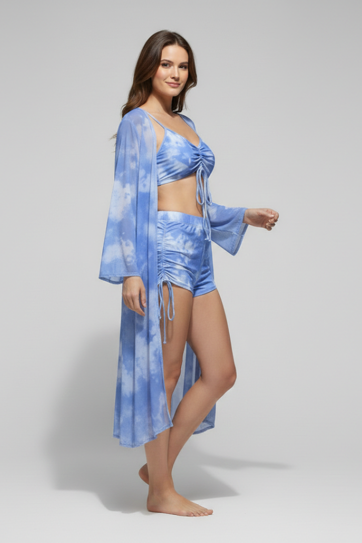 Women’s Bikini Set with Cover-Up and V Neck