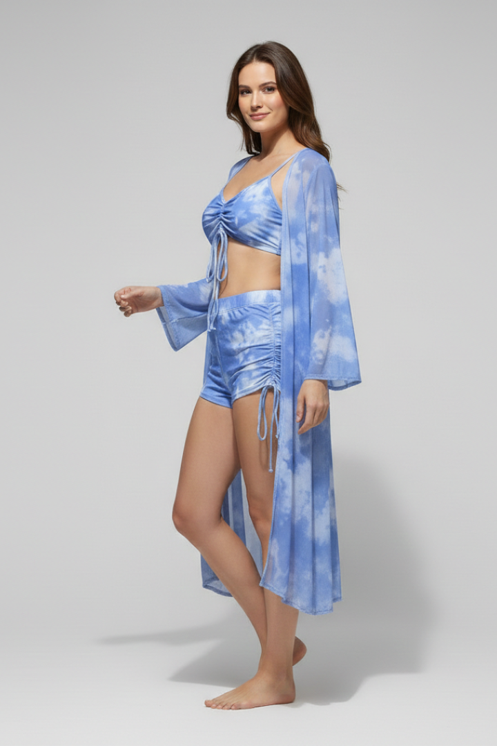 Women’s Bikini Set with Cover-Up and V Neck