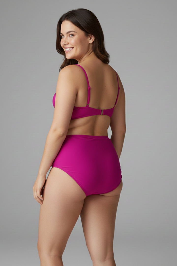 Women’s Bikini Set with Twist Top and High Waist