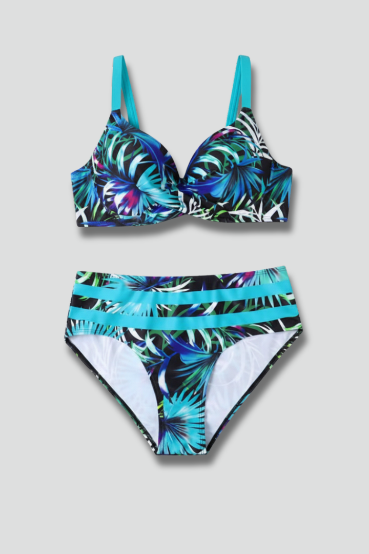 Women’s Bikini Set with Underwired Top and High Waist