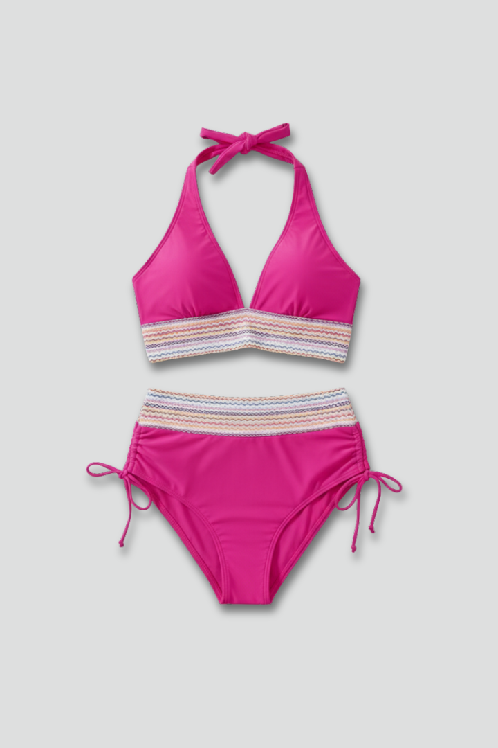 Women’s Bikini Set with V-Neck and Tie Sides