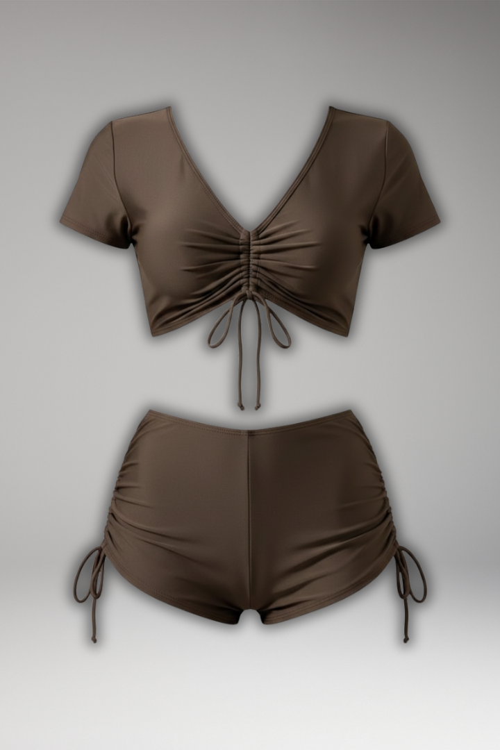 Women’s Bikini Set with V Neck and Side Ties