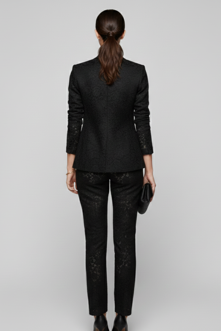 Women’s Blazer with Lace Surface and Shaped Silhouette