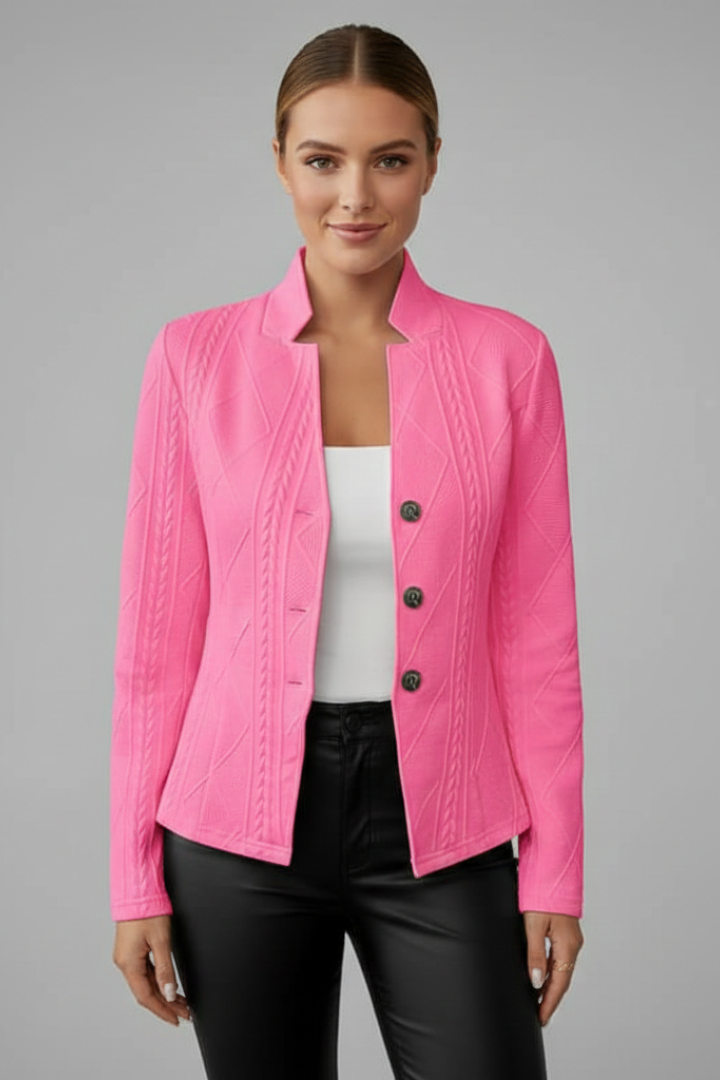 Women’s Blazer with Lapel Collar and Button Closure