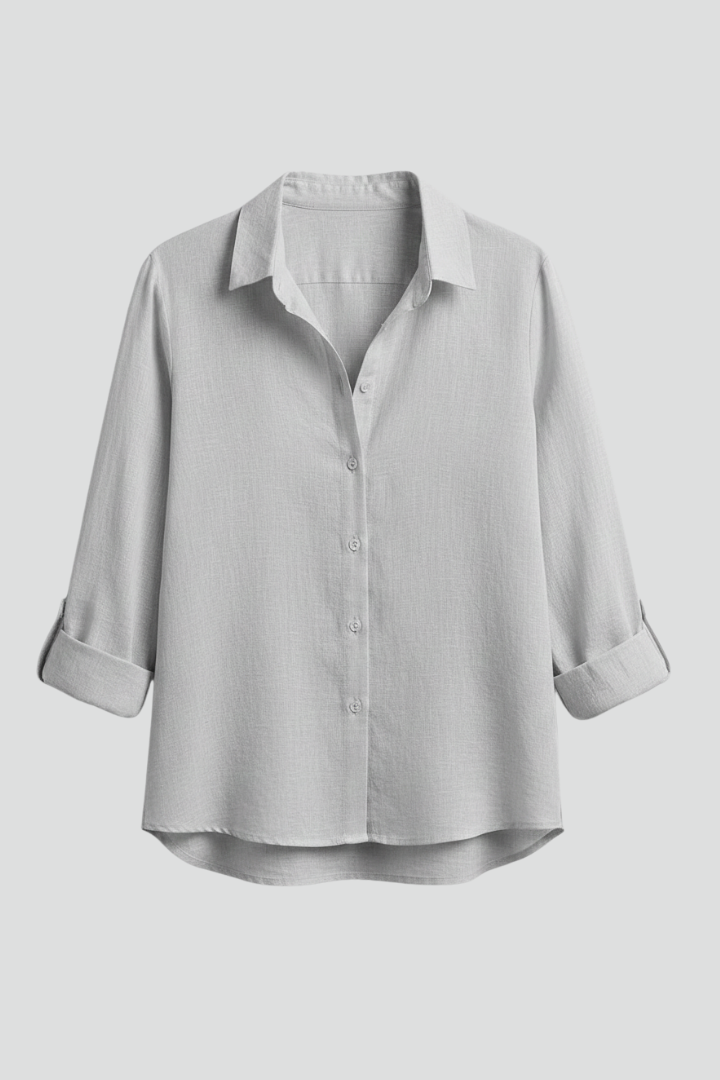 Women’s Blouse with Button Fastening and Long Sleeves