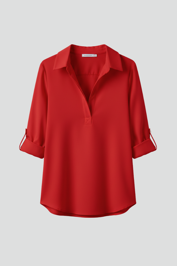 Women’s Blouse with Collar and Button Closure