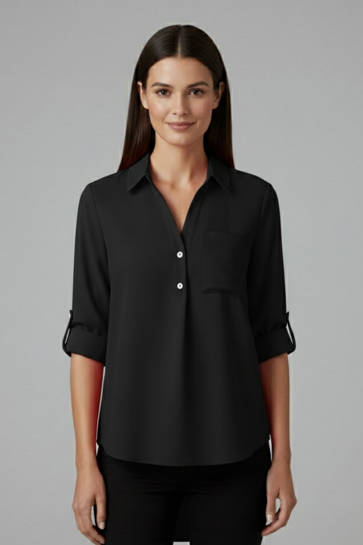 Women’s Blouse with Collar and Button Closure