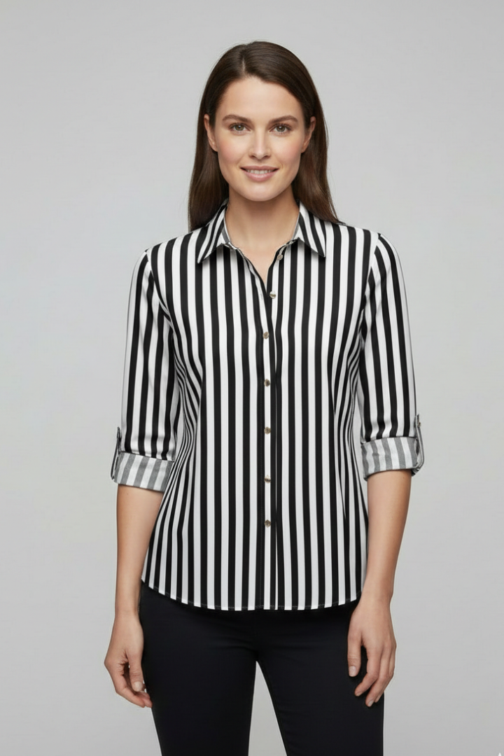 Women’s Blouse with Collar and Button Fastening