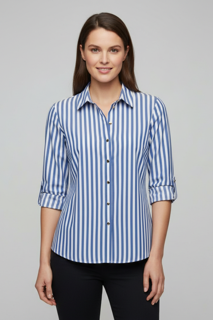 Women’s Blouse with Collar and Button Fastening