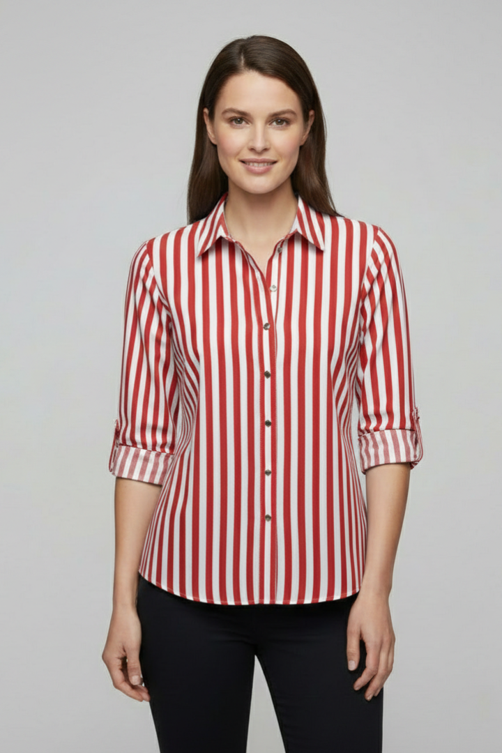 Women’s Blouse with Collar and Button Fastening
