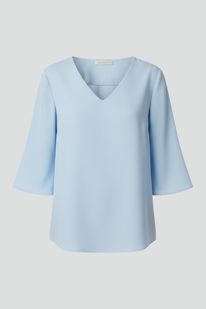 Women’s Blouse with V-Neck and Three-Quarter Sleeves