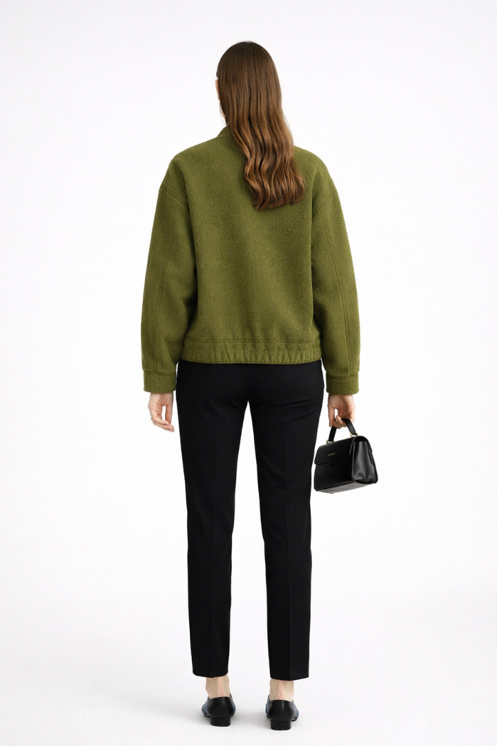 Women’s Bomber Jacket with Structured Outer Surface