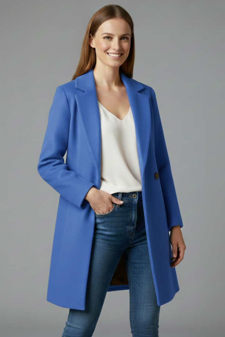 Women’s Coat with Button Closure and Collar