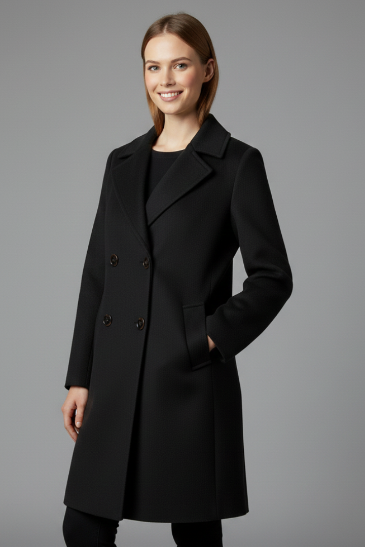 Women’s Coat with Button Closure and Collar