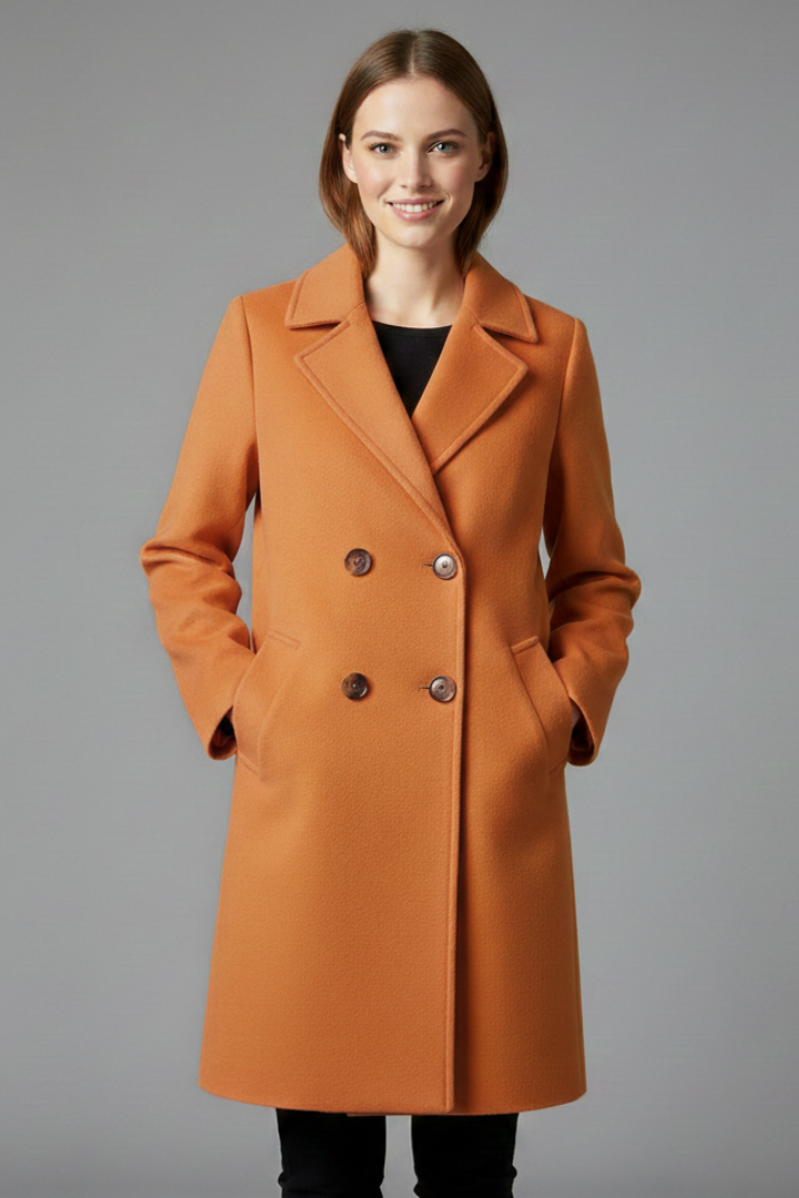 Women’s Coat with Button Closure and Collar