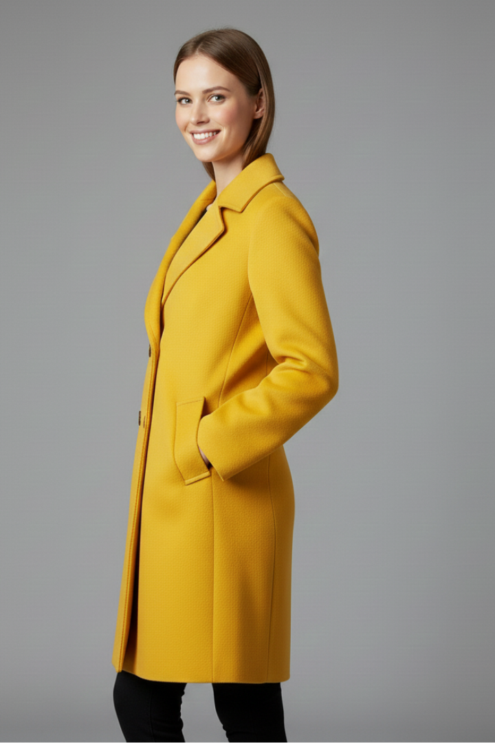 Women’s Coat with Button Closure and Collar
