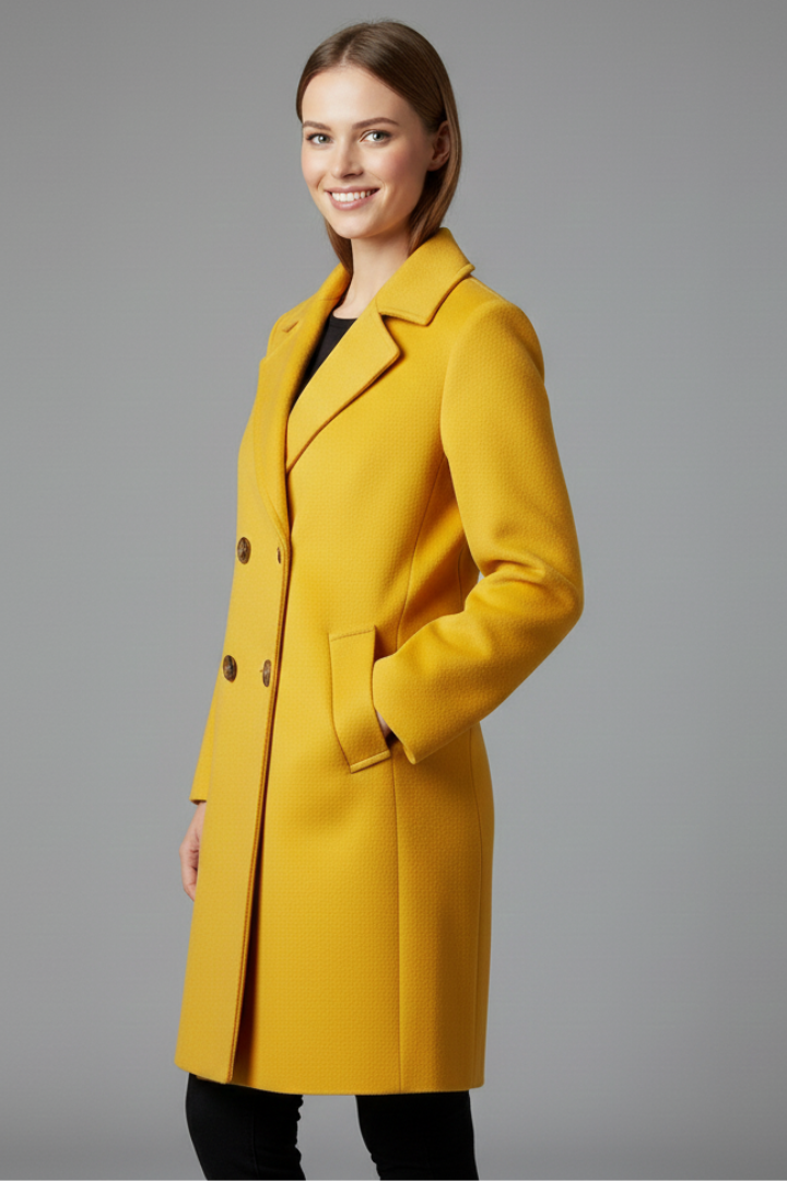 Women’s Coat with Button Closure and Collar