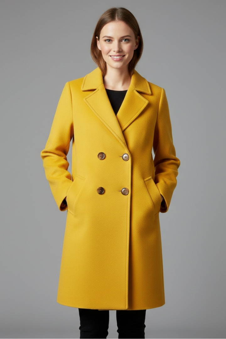 Women’s Coat with Button Closure and Collar