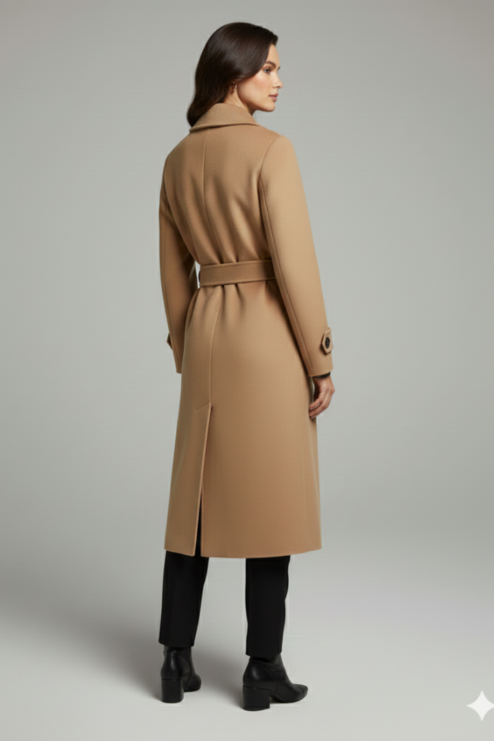 Women’s Coat with Lapel Collar and Button Closure