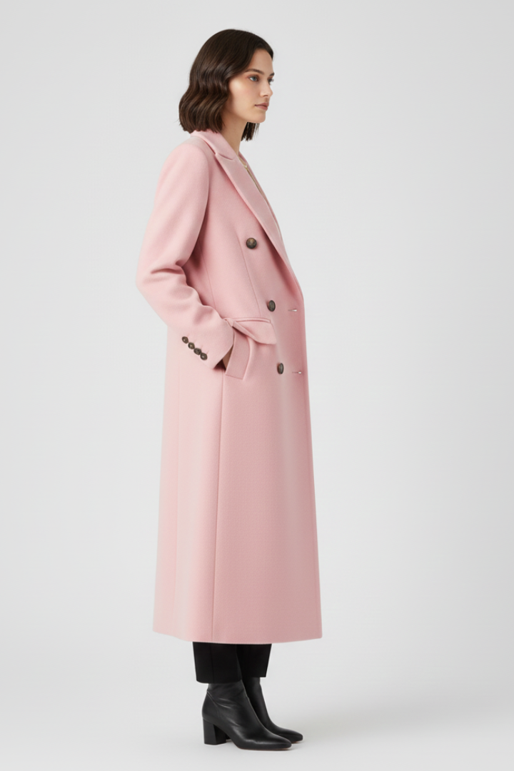 Women’s Coat with Lapel Collar and Button Fastening