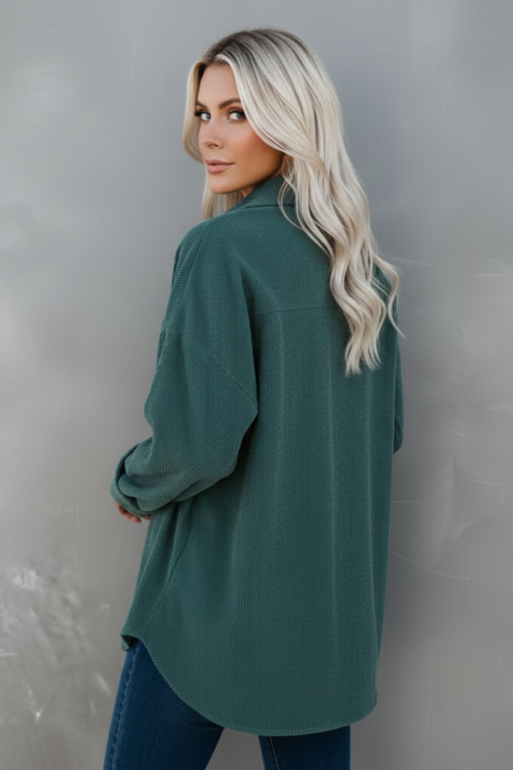 Women’s Corduroy Jacket with Buttons and Patch Pockets