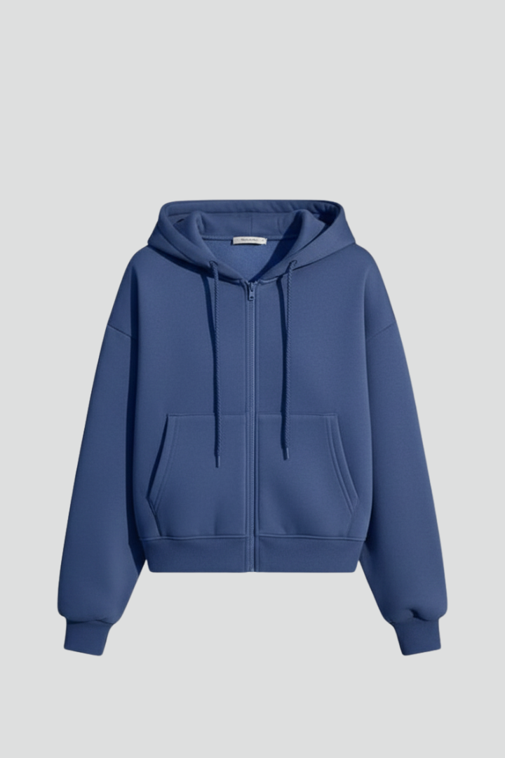 Women’s Cropped Jacket with Hood and Zip