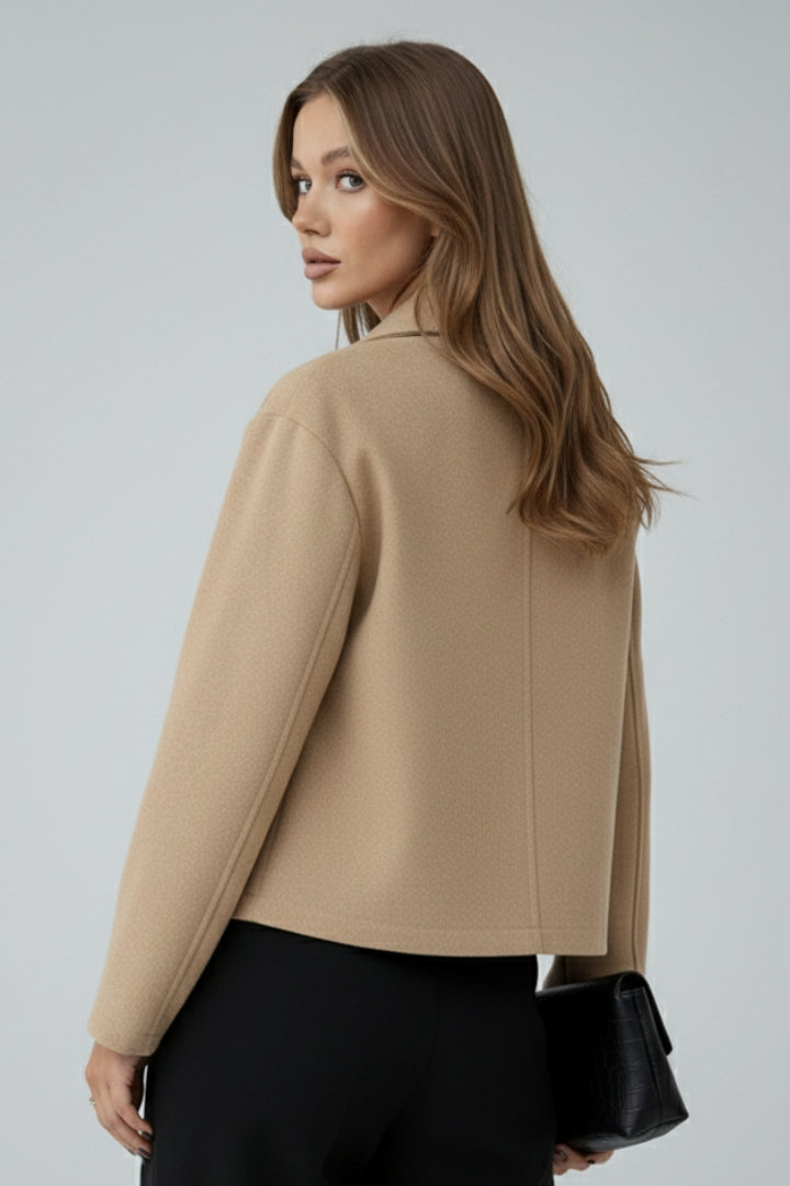 Women’s Cropped Jacket with Shirt Collar