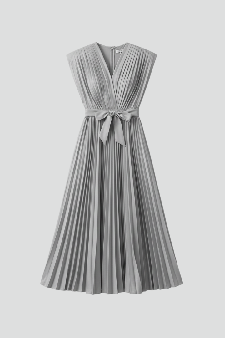 Women’s Dress with V-Neck and Tie-Back Design