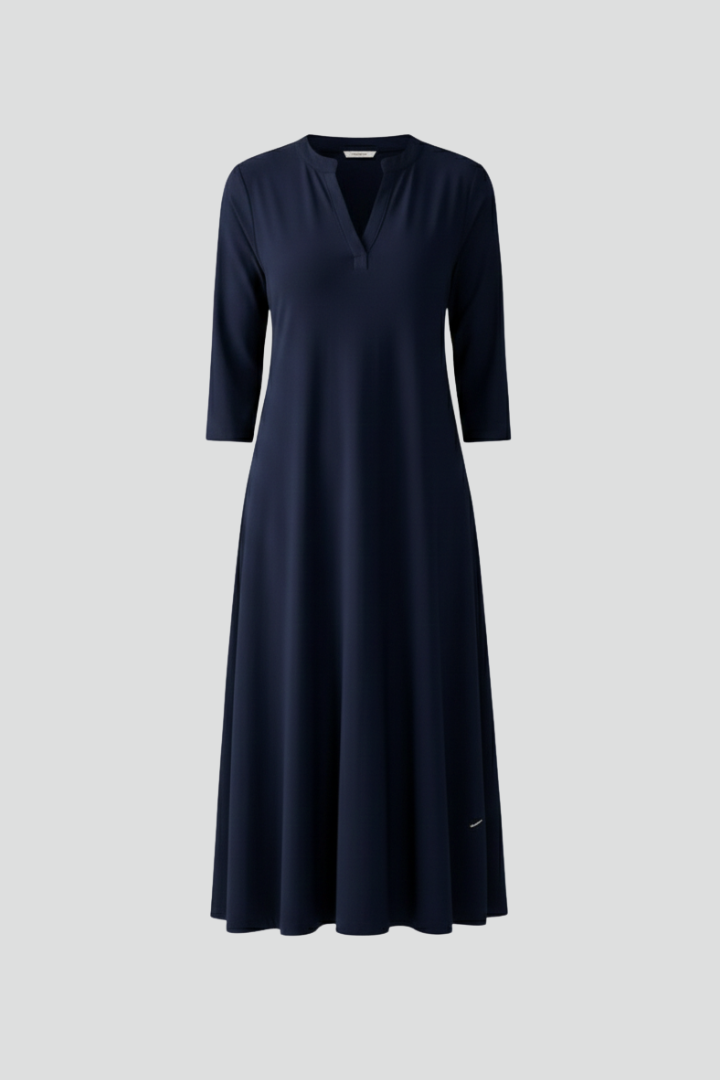 Women’s Dress with V-Neckline and Short Sleeves