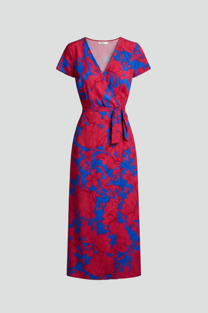 Women’s Dress with V Neckline and Short Sleeves