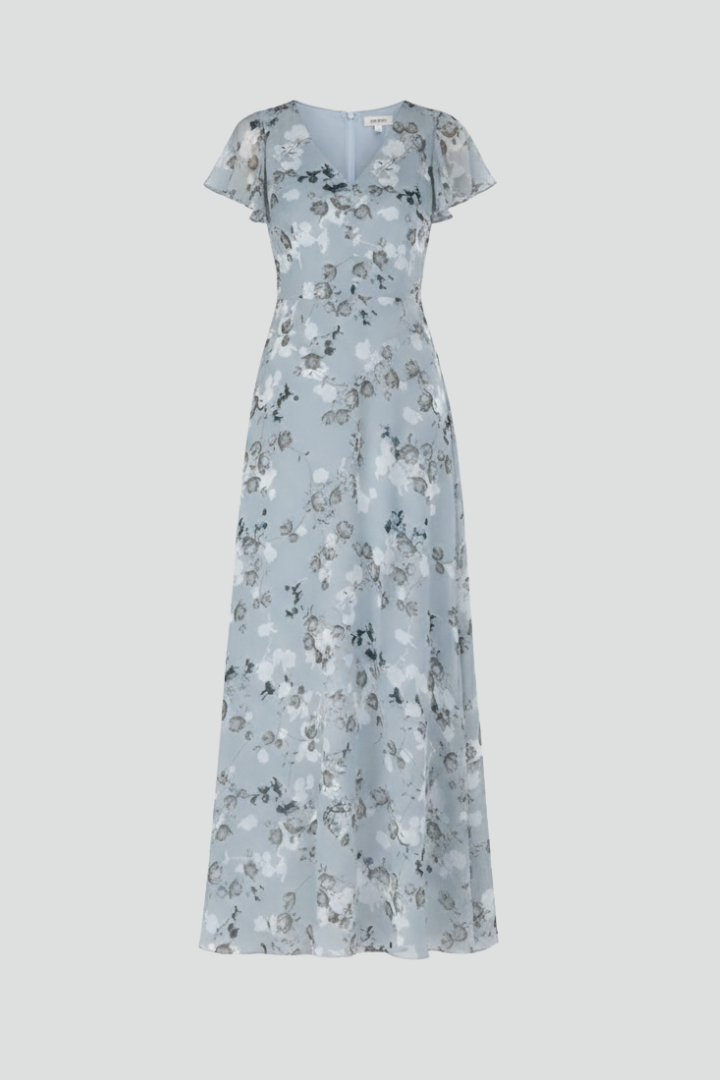 Women’s Dress with V Neckline and Waist Tie