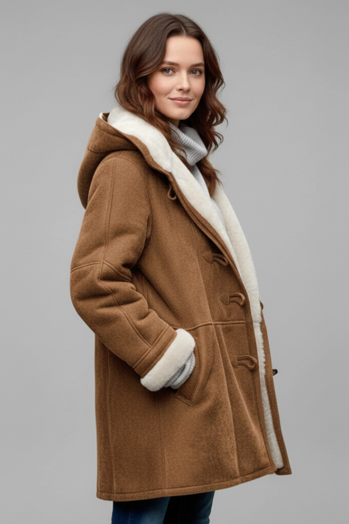 Women’s Hooded Coat with Toggle Fastening and Pockets
