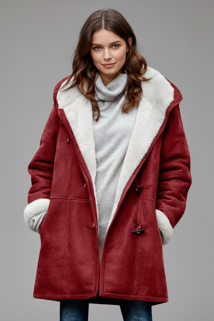 Women’s Hooded Coat with Toggle Fastening and Pockets