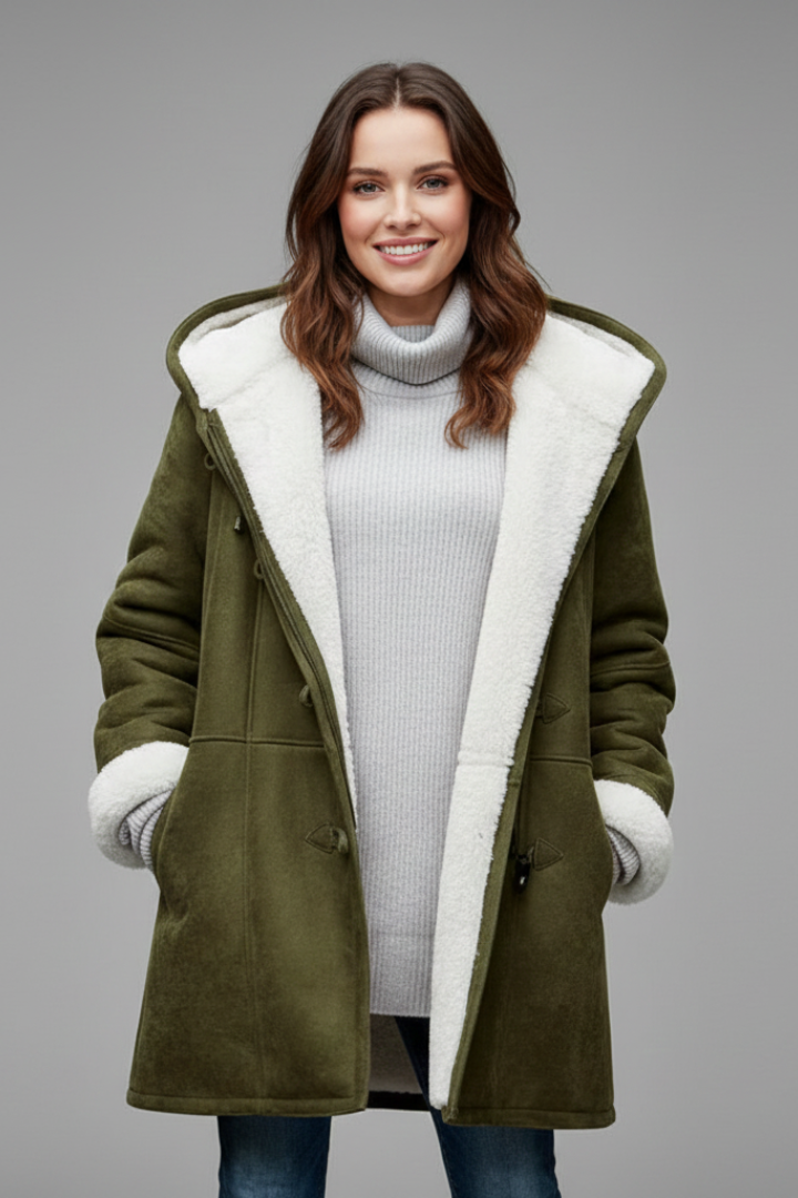 Women’s Hooded Coat with Toggle Fastening and Pockets