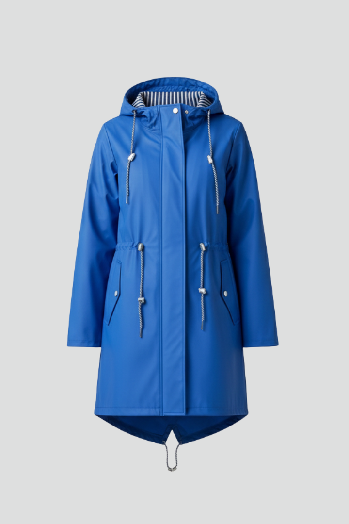 Women’s Hooded Coat with Zip and Front Pockets