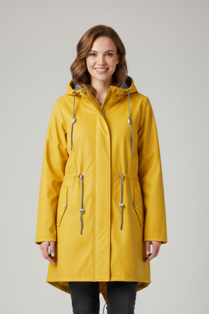 Women’s Hooded Coat with Zip and Front Pockets