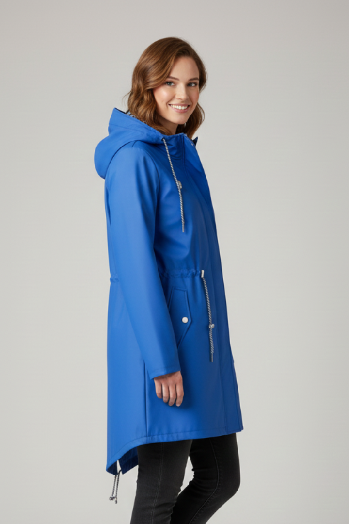 Women’s Hooded Coat with Zip and Front Pockets