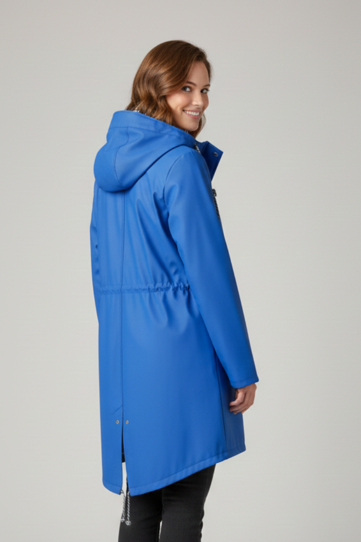 Women’s Hooded Coat with Zip and Front Pockets
