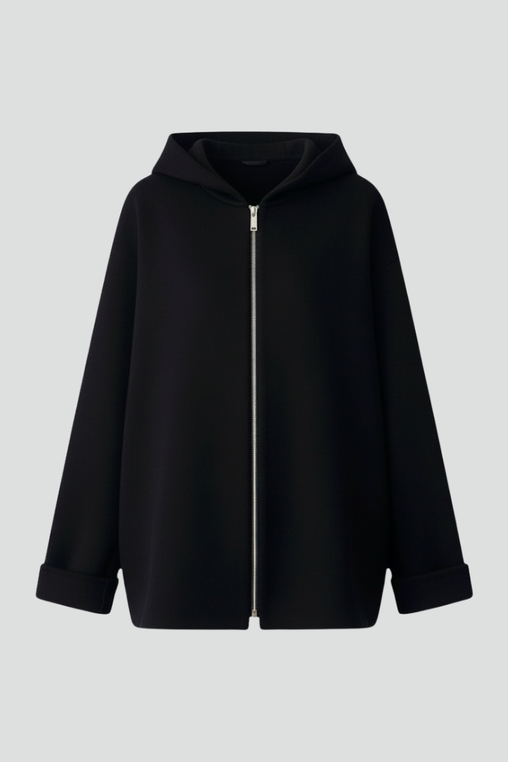 Women’s Hooded Jacket with Zip and Pockets